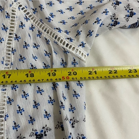 🎈SOLITAIRE women’s white blue bohemian crochet lightweight summer beach tunic - Picture 9 of 11